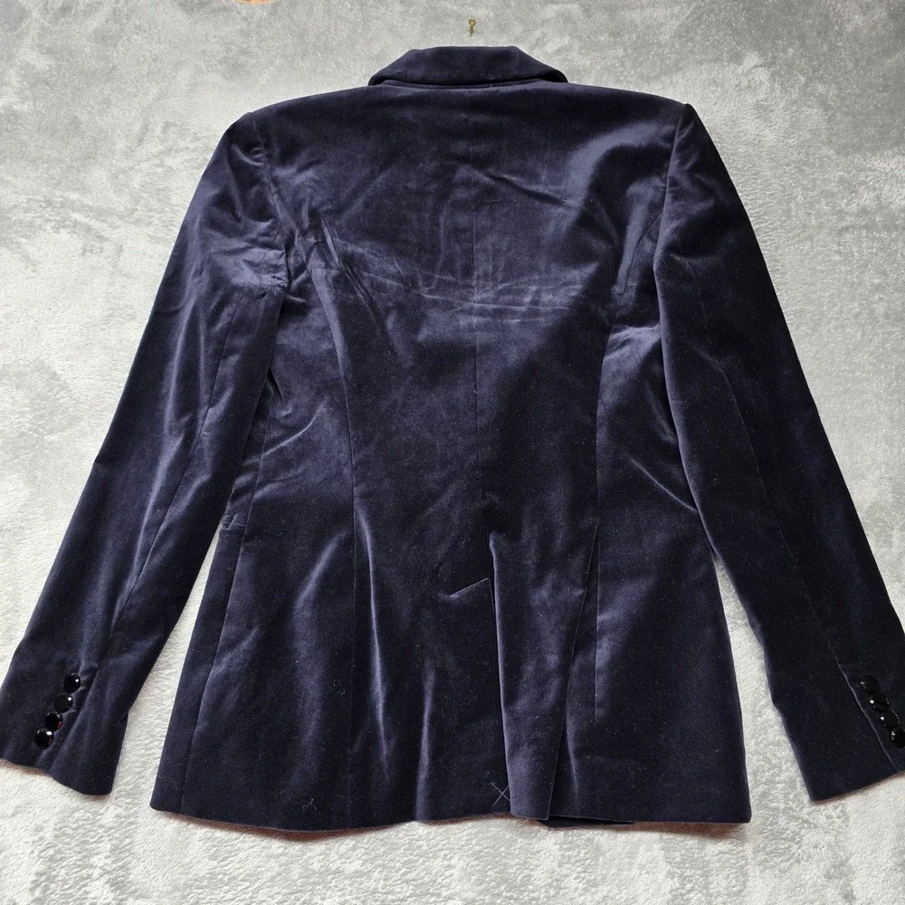 Lauren Ralph Lauren Velvet Blazer Single Button Jacket Mens Size 6 Navy Blue